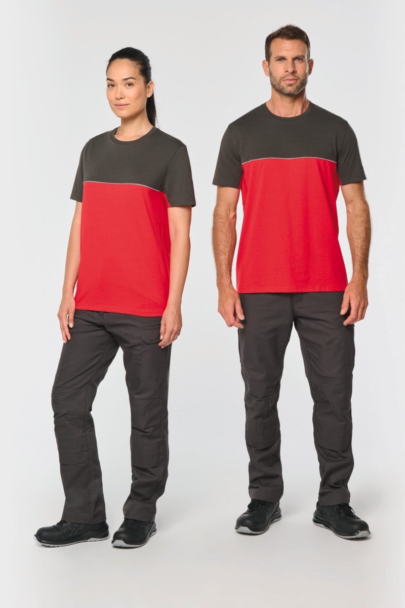 WK304 - Ecologisch tweekleurig uniseks T-shirt - JouwTextiel