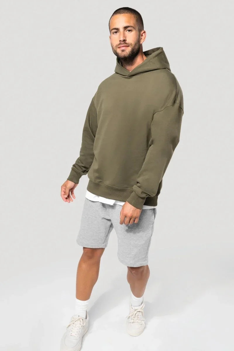 K4018 - Oversized fleece sweater met capuchon - JouwTextiel